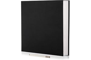 HONEYTOLLY Photo Album Self Adhesive 3x5 4x6 5x7 6x8 8x10 8.5x11 11x10.6 Magnetic Scrapbook Album DIY Length 11x10.6 Inch 40 Pages Linen Cover with A Metallic Pen and DIY Accessories(Black)