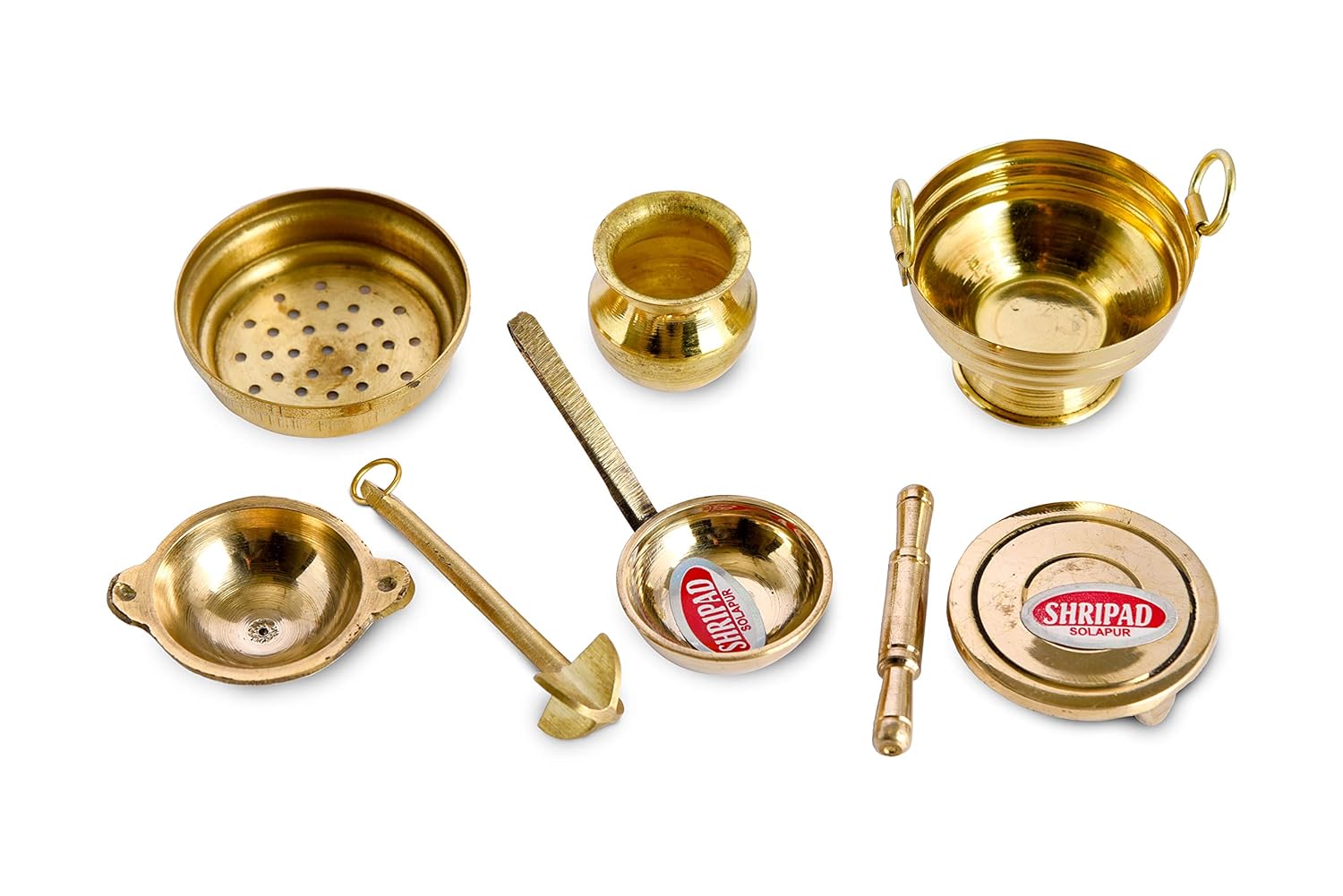 Brass Miniature Kitchen Toys, Gold, Set 