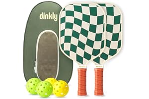 Dinkly Pickleball Paddles Set of 2/4- USAPA Approved Graphite/Fiberglass Pickleball Racket, 2 Pickleball Rackets, 4 Balls and 1 Portable Carry Bag, Aesthetic Pickle Ball Set for Men Women Beginners