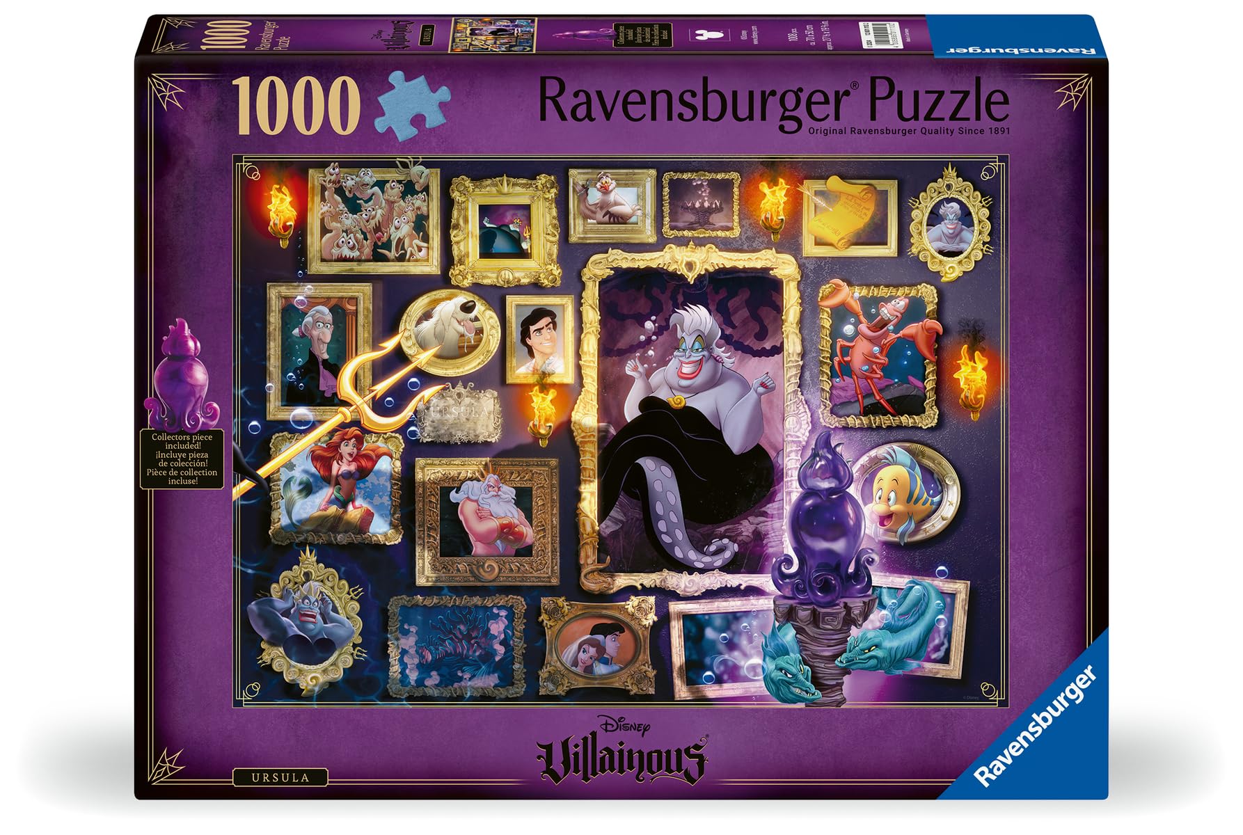 Photo 1 of Disney Villainous: Ursula and Figurine 1000 Piece Jigsaw Puzzle for Adults - Every Piece is Unique, Softclick Technology Means Pieces Fit Together Perfectly