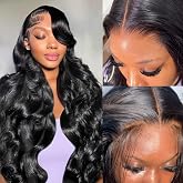 SKINLIKE 5x5 HD Lace Closure Wigs Human Hair 200% Density 26Inch Body Wave 0.1mm Ultra-Thin Swiss Lace Pre-Plucked Bleached K