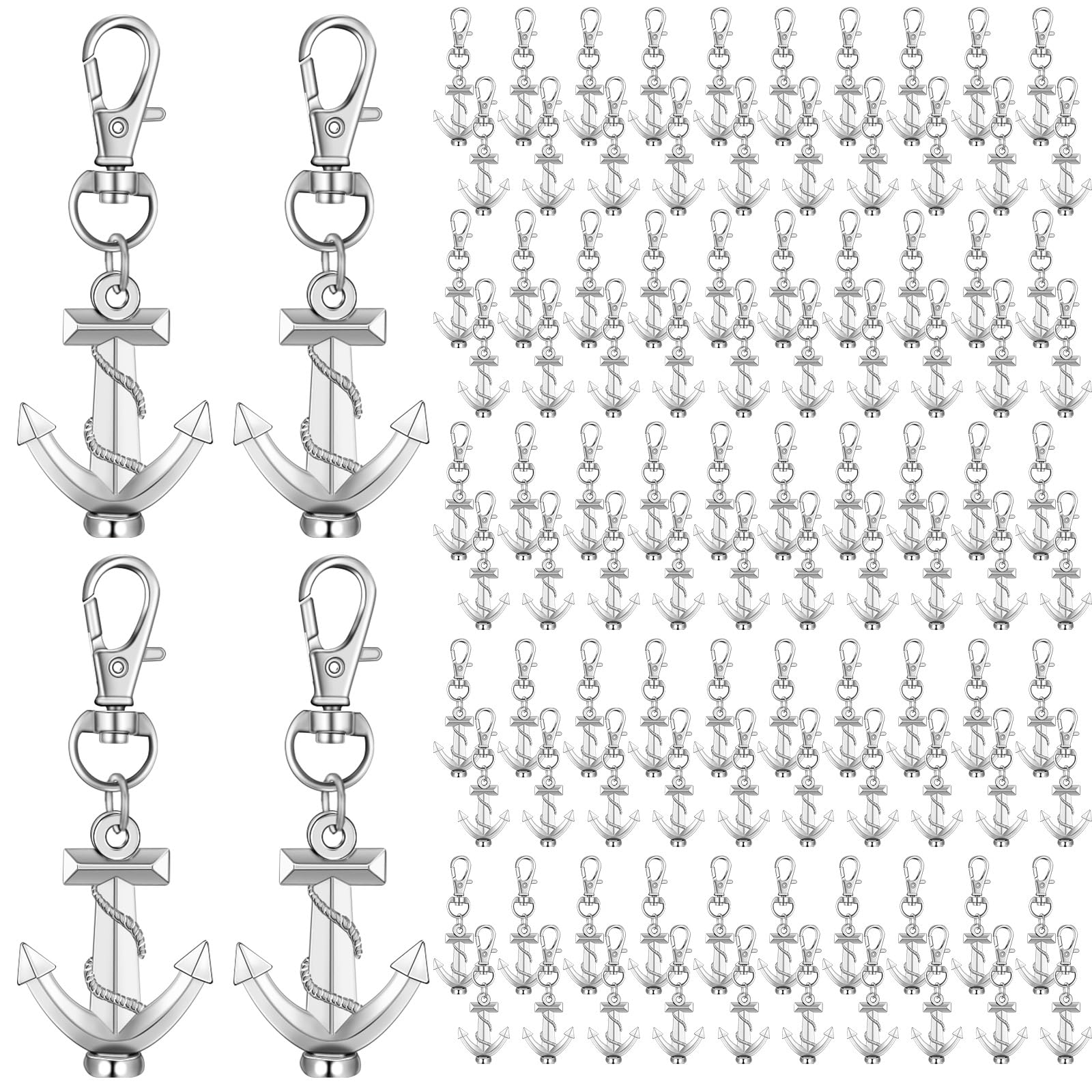 Photo 1 of Yinkin 80 Pcs Silver Anchor Keychain Ocean Themed Keychain Wedding Favors for Guests Nautical Party Favors Metal Anchor Keychain Party Favor Creative Souvenirs Gifts for Nautical Shower Decorations
