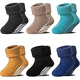 6 Pairs Baby Boy Girl Non Slip Socks Child Toddler Winter Thick Soft Wool Kids Warm Socks with Grips