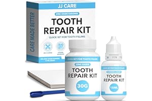 JJ CARE Tooth Repair Kit Zinc Oxide Eugenol Dental Cement, Temporary Dental Care Kit for Tooth Repair, Tooth Cement for Crown, Bridges and Missing Tooth