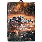 Mounidso Alligator Blanket Flannel Throw Blankets, Wild Reptile Swamp Lightweight Warm Soft Cozy for Animal and Nature Lovers, Gifts for Sofa Couch Chair Living Room Bedroom Home Decor, 50x60inch