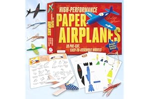 High-Performance Paper Airplanes Kit: 10 Pre-cut, Easy-to-Assemble Models: Kit with Pop-Out Cards, Paper Airplanes Book, & Ca