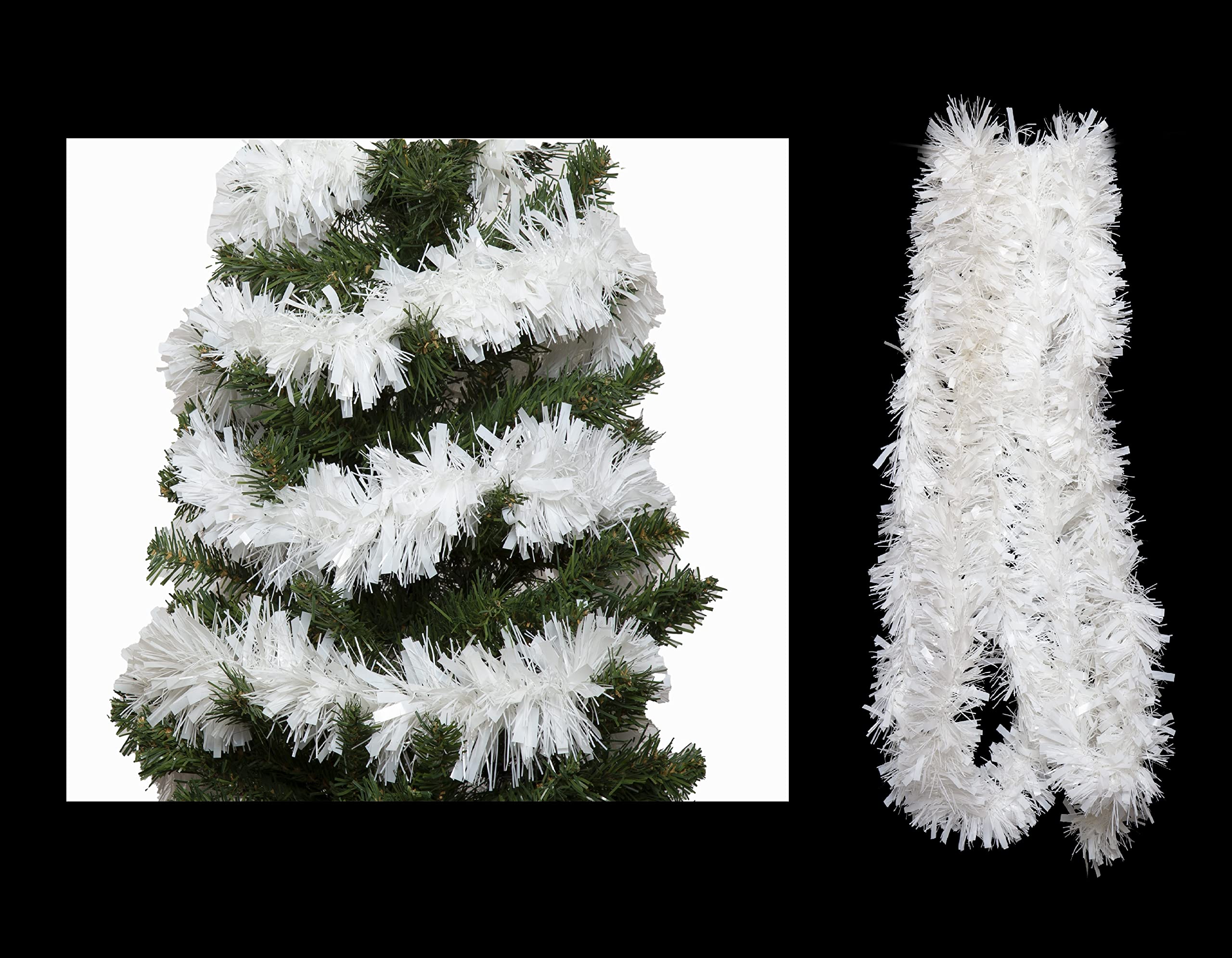 Simply Products 4M Chunky/Fine Cut Christmas Tinsel Garland Decoration (White)