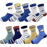 Zumou Toddler Kids Little Boys Fashion Cotton Crew Socks 5/10 Pack