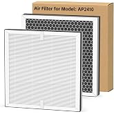 2-pack AP2410 Replacement Filter, Compatible with DBFIT AP2410 Air Purifier, 3 Stage Filtration Air Filter and Activated Carbon Filter for Dust Pets Pollen Smoke