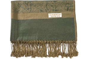 Becolored Paisley Scarf Shawl Jacquard Wrap Stole Two Tones Vintage Soft Lightweight With Fringes Reversible