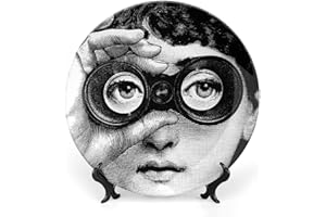 LITTLIUDO Lina Cavalieri Plate, Wall Decorative Plate, Mysterious Face Plate Wall Hanging Decoration,Including Bracket And Special Spring HooK,style-8,10inch