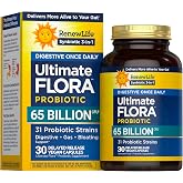 Renew Life Ultimate Flora Digestive Probiotic 65 Billion CFU | 31 Strains | 30 Delayed Release Vegan Capsules | Once Daily | Supports Occasional Gas &amp; Bloating | Dairy Free | 30 Count