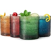 Khen Plastic Hobnail Drinking Glasses Set of 4 Neutral Tones Cups 14oz, Shatterproof & Unbreakable Acrylic Beaded Design, BPA-Free, Dishwasher Safe Indoor/Outdoor Drinkware for Water, Juice, Cocktails