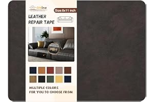 ONine Leather Repair Patch，Self-Adhesive Couch Patch，Multicolor Available Scratch Leather 8X11 Inch Peel and Stick for Sofas, Car Seats Hand Bags Jackets(New Dark Brown)