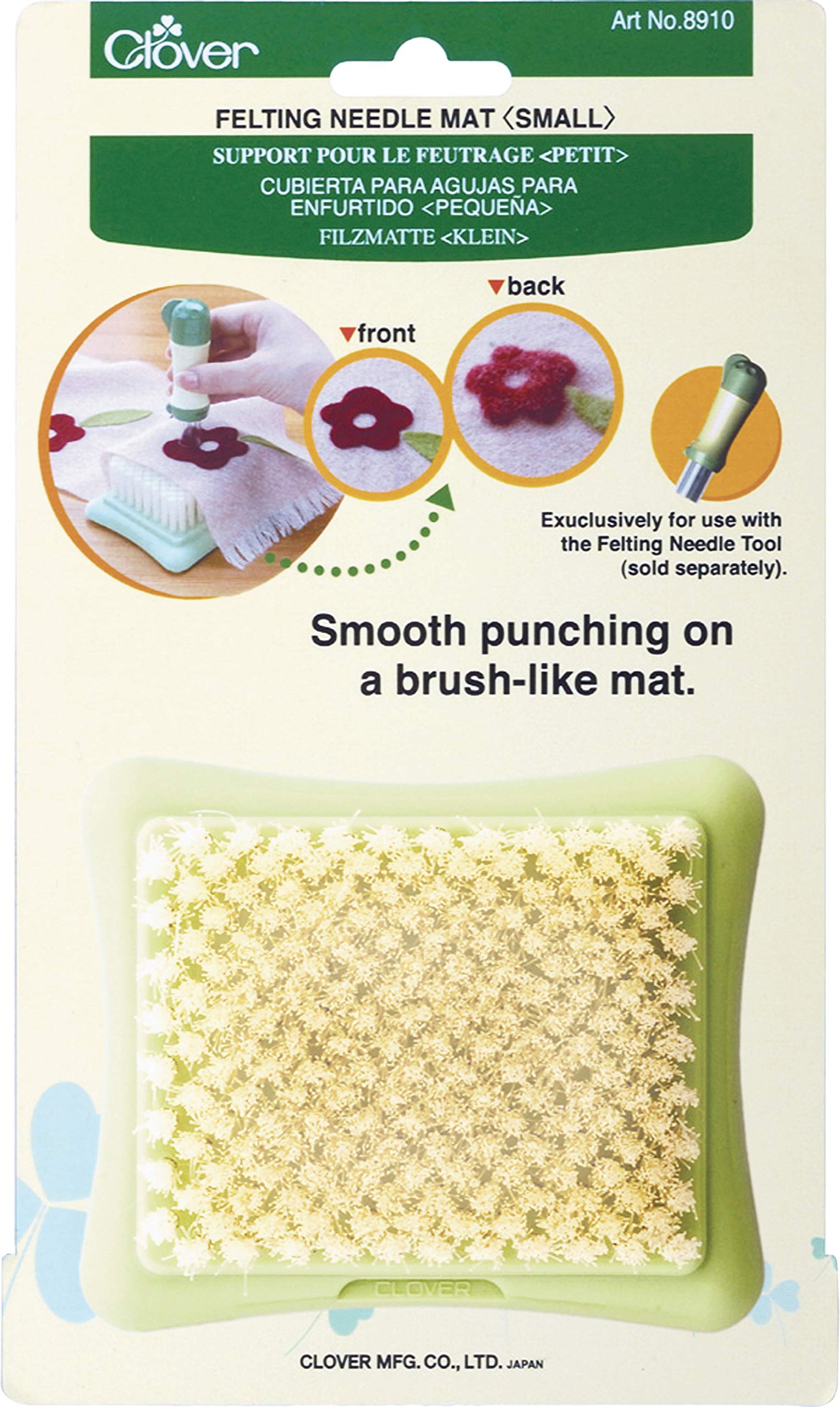 Clover Felting Needle Mat Small, polypropylene, Green/Yellow, 1