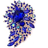 SELOVO Big Large 3.5" Leaf Statement Brooches Pins Scarf Decoration Gold Tone