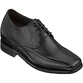 Calden Men's Invisible Height Increasing Elevator Shoes - Black Leather Lace-up Lightweight Dress Oxfords - 3 Inches Taller - K333021 - Size 10 D(M) US