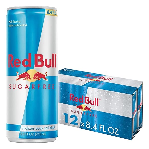 RED BULL SUGAR FREE ENERGY DRINK WITH 80MG CAFFEINE PLUS TAURINE & B VITAMINS, 8.4 FL OZ, PACK OF 12 CANS