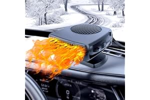 KINOWJI Car Heater, Portable Electronic Auto Heater 12V 200W 2 in 1 Heating/Cooling Function Fast Heating Car Defrost Defogger
