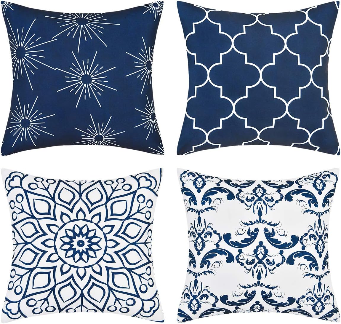 Fascidorm Throw Pillow Covers Modern Decorative Throw Pillow Case Cushion Case for Room Bedroom Room Sofa Chair Car, Blue, 18 x 18 Inch