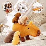 OUOZZZ 15 Inch Capybara Plush Family Set Mother with 4 Babies Inside view 4