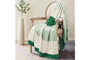 Homelike Moment Fleece Throw Blanket for Couch, Green Soft Fluffy Blankets Throws, Fuzzy Cozy Plush Flannel Blanket for Sofa, Comfy Warm Lightweight Bed Blanket Striped (Emerald Green, 50x60IN)