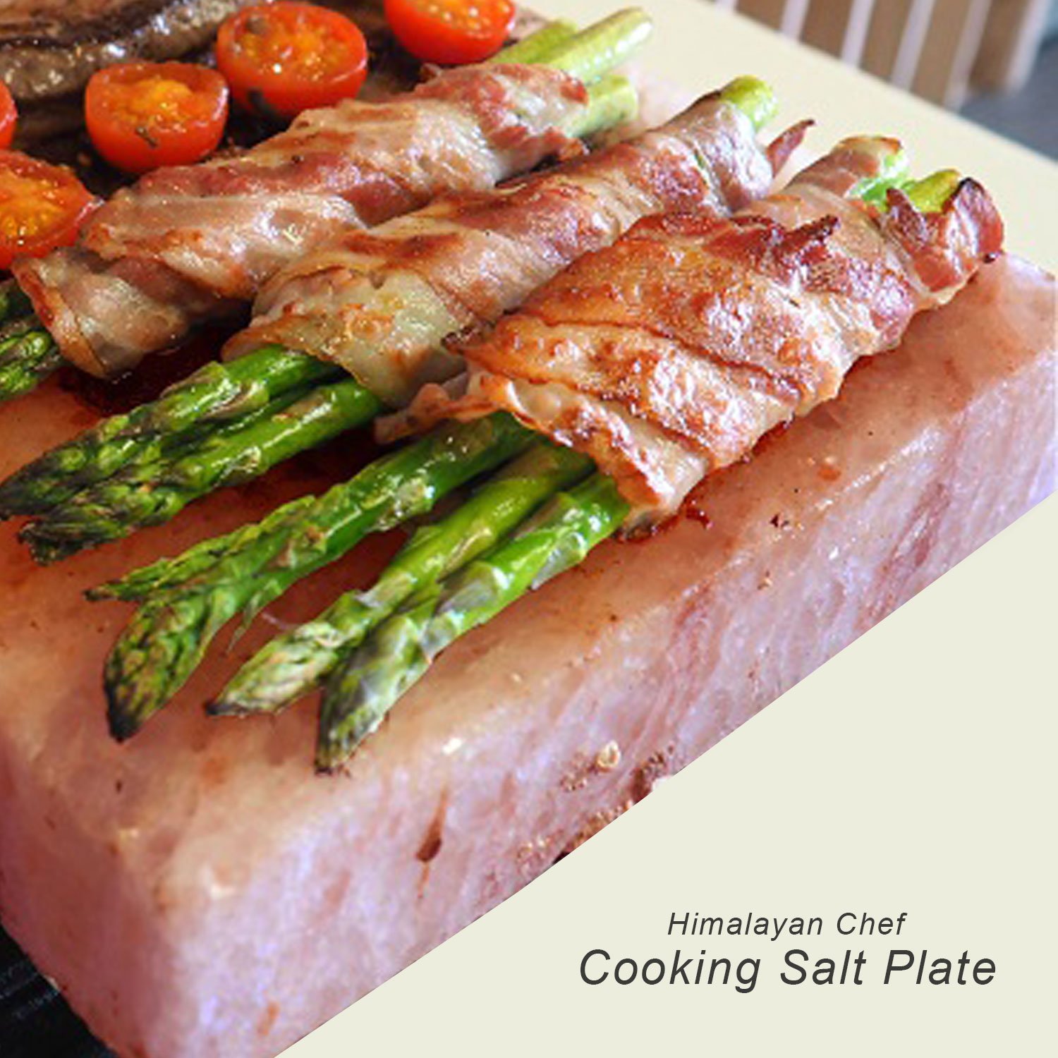 Himalayan Chef Pink Salt Cooking Plate 8" x 12" x 2" Block Cooking Salt Plate & Holder Set : Grocery & Gourmet Food