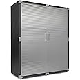 Seville Classics UltraHD Solid Steel Lockable Metal Storage Cabinet Locker Organizer, w/Adjustable Shelves for Garage, Warehouse, Office, Classroom, Graphite, 60" W x 24" D x 72" H