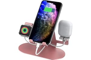 Aduro Trio Charge 3 in 1 Charging Stand [Aluminum] for Apple Phone, iPad, Apple Watch Series 4/3/2/1, & Airpods Charger Stati