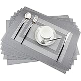 PIGCHCY Placemats Set of 6,Washable Woven Place Mats Vinyl Table Mats Non Slip Placemats Heat Resistant Placemats for Dining 