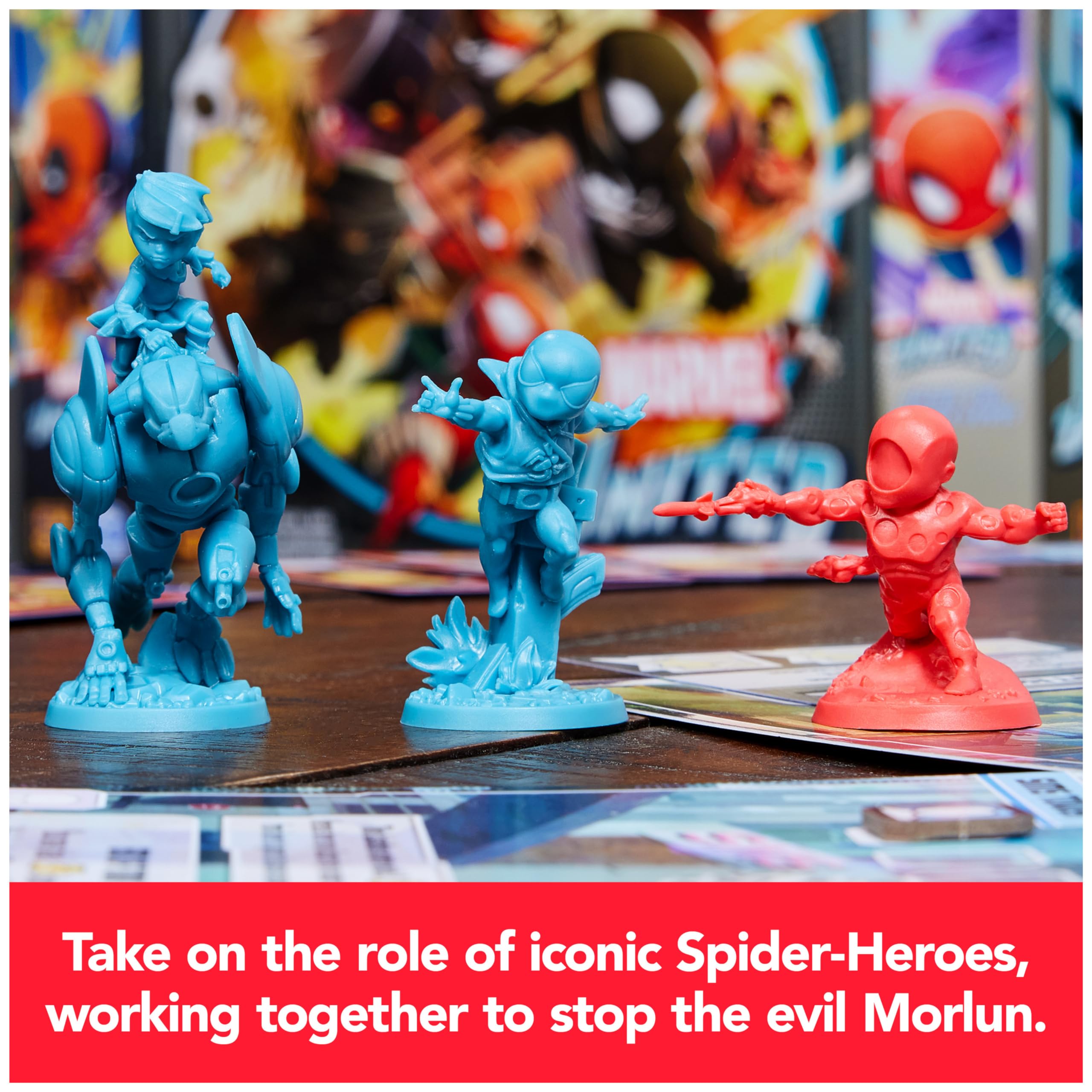 Spin Master Games, Marvel United: Spider-Geddon, Strategy Board Game, Collectible Spider Man Figurines, for Fans of Marvel Rivals & Action Movie Toys, 1-4 Players, for Ages 14 & Up