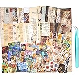 Aromoty 260 Pieces Vintage Aesthetic Scrapbooking Supplies Stickers,Art Washi Stickers Paper Stationary Kit Junk Journal for 