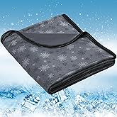 OIGAE Cooling Blanket for Hot Sleepers - Soft & Lightweight Summer Cold Blanket for Night Sweats | Perfect for Bed, Couch, Sofa (Black, Throw 50" x 70")