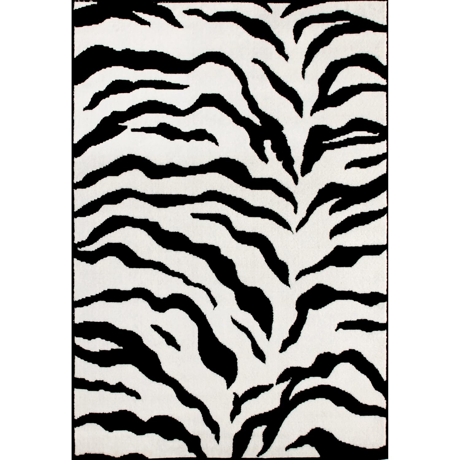 Amazon Zebra Animal Skin Print Modern Carpet Black Area Rug