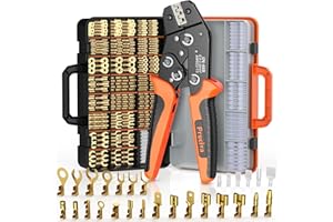 Preciva Spade Connector Crimping Kit, 28 Types Wire Connector Kit Wire Crimper AWG 22-13 with 420PCS Female Male Spade Connec