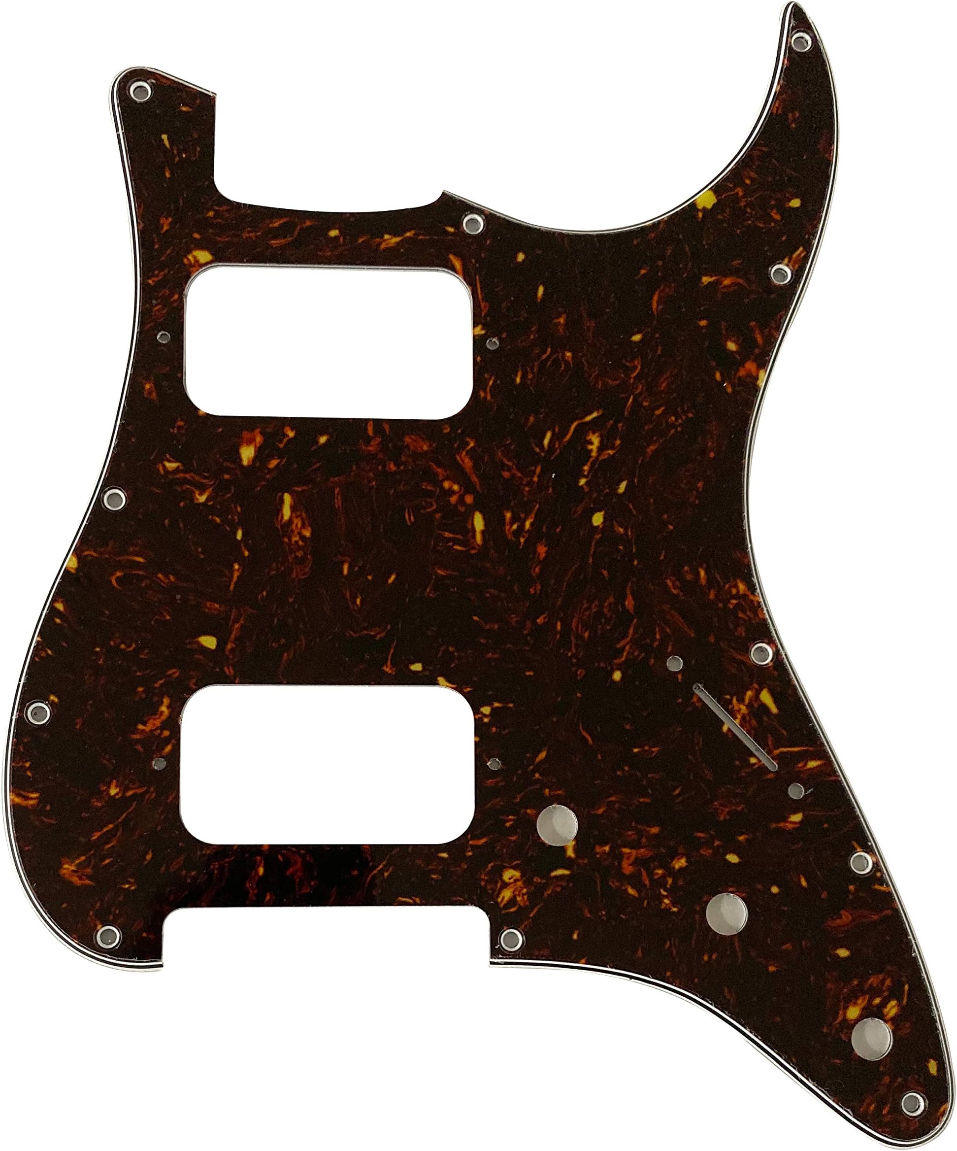 Custom Guitar Pickguard For Fender Double Fat HH Strat Humbucker Style (4 Ply Brown Tortoise)