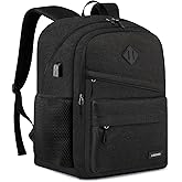 LIBENED School Backpack for Teens Boys, 15.6 Inch Laptop Backpack with USB Charging Port & Water Resistant Design, College High School Book Bag for Students, Black