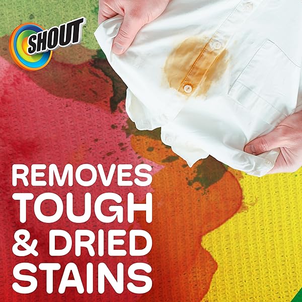 SHOUT ADVANCED LAUNDRY STAIN REMOVER GEL FOR CLOTHES LAUNDRY, BREAKS DOWN STUBBORN, DRIED-IN, AND TOUGH STAINS, 22OZ SPRAY (PACKAGING MAY VARY)