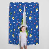 Franco Baby Shark Kids Room Curtains 82 x 63 in Blue Microfiber 2 Panels view 2