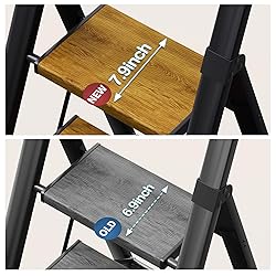 HillhutApex 3 Step Foldable Aluminum Step Ladder