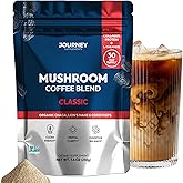 Mushroom Coffee with Collagen - Classic Blend โ Adaptogenic Instant Coffee for Energy, Focus, & Mental Clarity โ Enhanced with Lionโs Mane, Chaga, Cordyceps & L-Theanine (30 Servings)