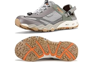 HUMTTO Men's Amphibious Water Shoes - Outdoor Hiking Sandals for Men Summer Non-Slip Quick Drying Water Sandals River Shoes