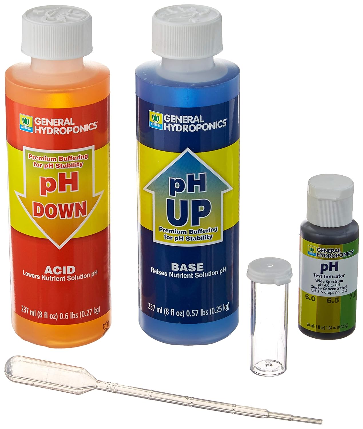 General Hydroponics pH Control Test Kit GH 8 oz Up Down Adjustment