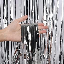 Silver Streamers Metallic Party Backdrop - GREATRIL