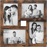 SONGMICS Picture Frame Collage 4x 4x6 Photos 10x15 cm RPF025X01 Vintage Brown