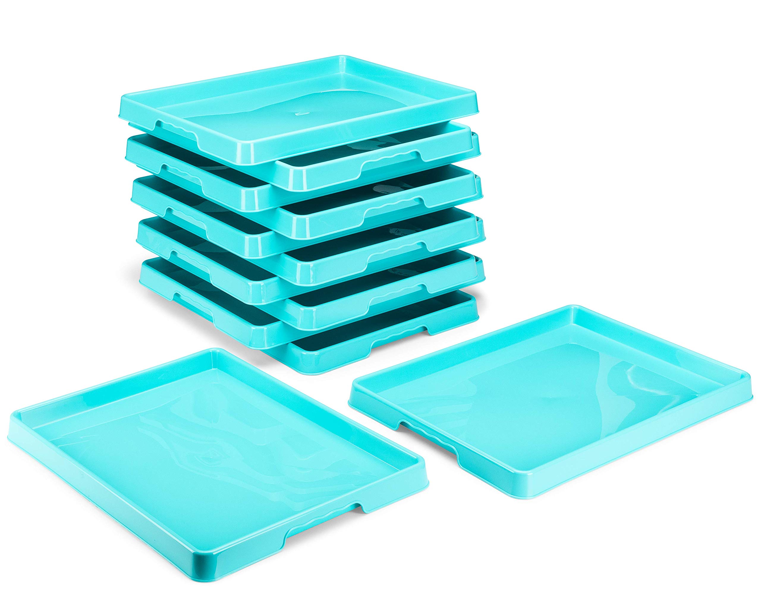 Photo 1 of Storex Large Craft & Activity Tray – Plastic Arts and Crafts Organzier for Paint, Beads and Slime, Teal, 12-Pack (00446E12C)