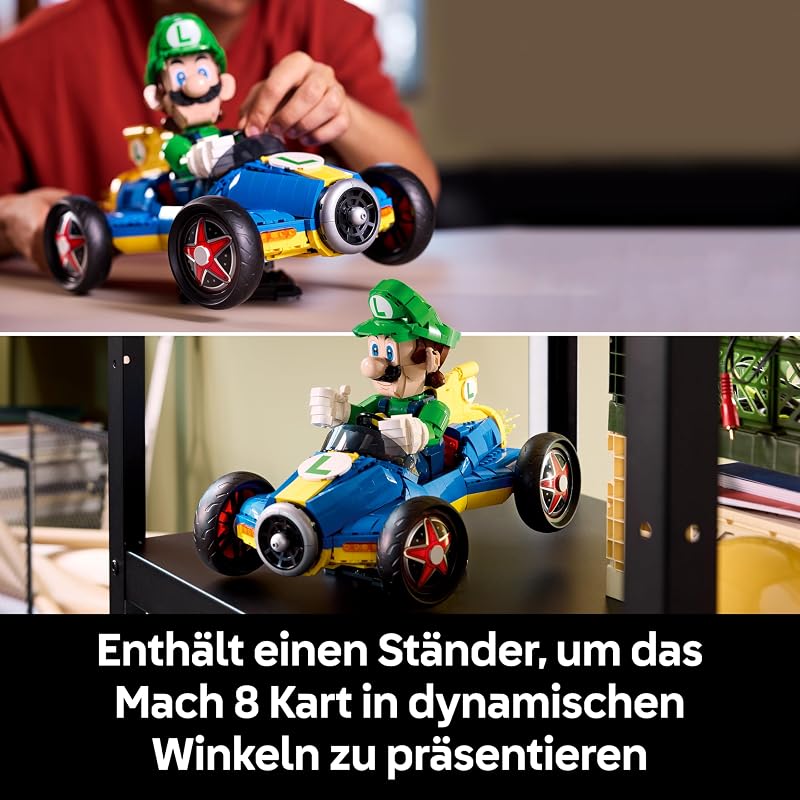 Super Mario: Mario Kart: Luigi & Turboflitzer - Nintendo Figur und Auto Modellbau für Erwachsene - Sammelbares Gaming Merch - Geschenkidee für Männer, Frauen und Fans - 72050 — Foto 6 von 8