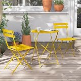 Grand patio Folding Bistro Set 3 Pieces Yellow Weather Resistant