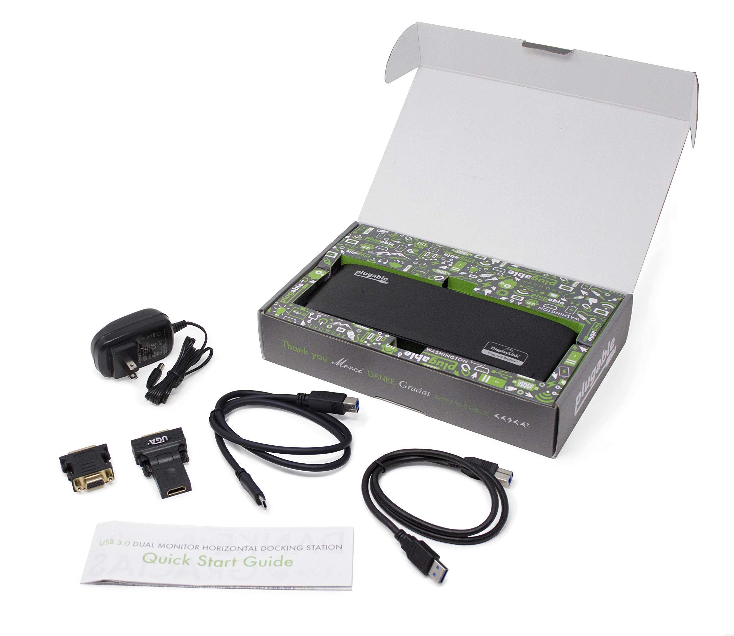 Plugable USB 3.0 Universal Laptop Docking Station for Windows (Dual Monitor HDMI and DVI/HDMI