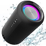 MAWODE X7 Portable Speaker, LED IPX5 Waterproof Super Bass Up to 24Hours Playtime TWS Outdoor Wireless Bluetooth Speakers for